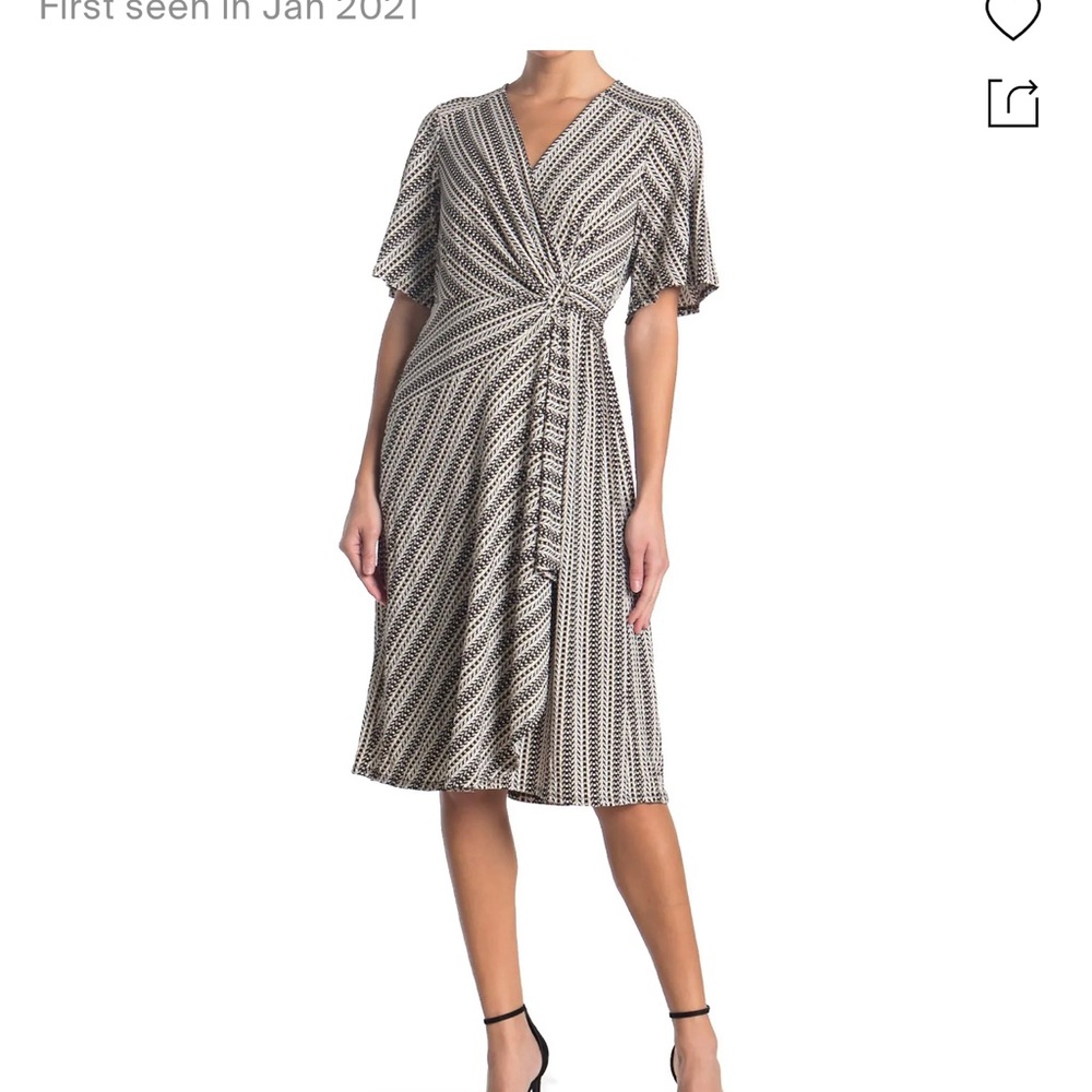 Robbie Bee dress - NWT size large. Black and taupe and white